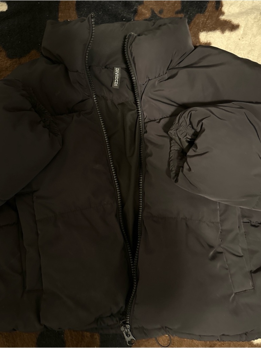 Love Tree Black Quilted Bomber Jacket